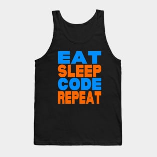 Eat sleep code repeat Tank Top